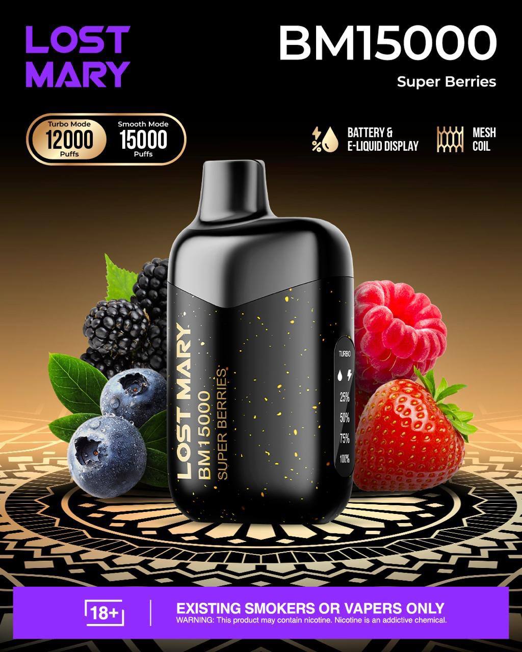 LOST MARY BM15000 12K Puffs Super Berries