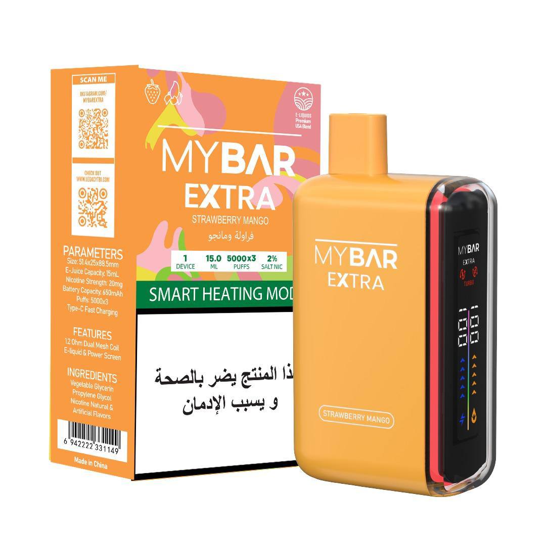 MYBAR EXTRA STRAWBERRY MANGO Up to 5000X3 Puffs