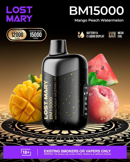 LOST MARY BM15000 12K Puffs Mango Peach Watermelon