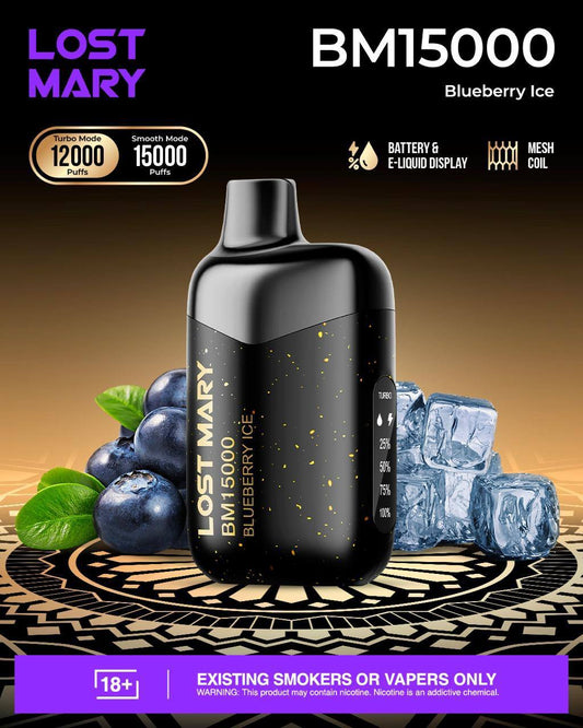 LOST MARY BM15000 12K Puffs Blueberry Ice