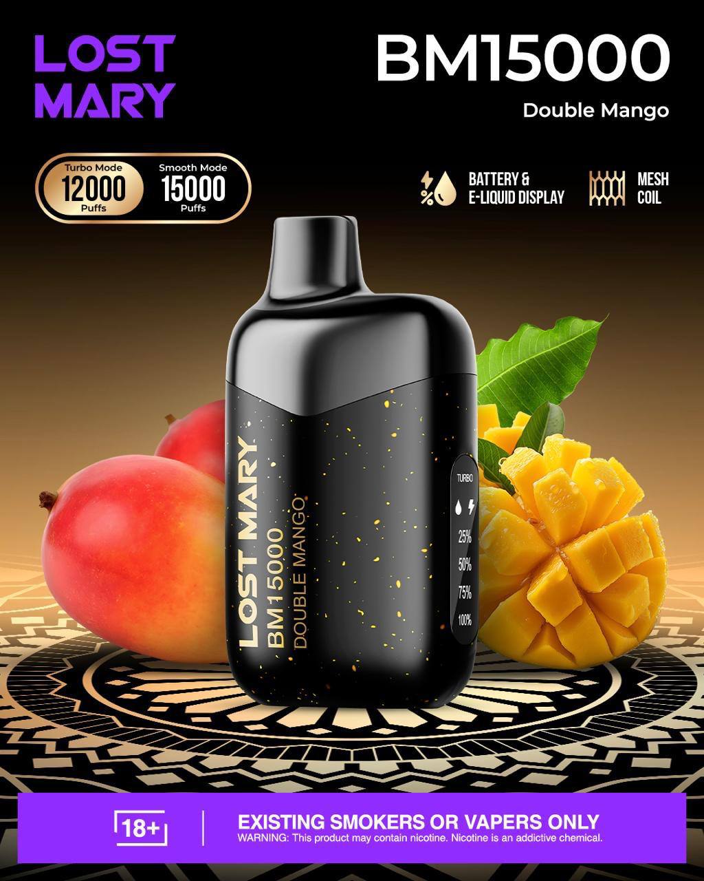 LOST MARY BM15000 12K Puffs Double Mango